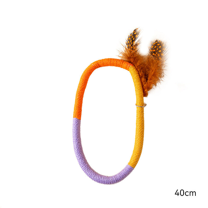 Cotton Rope Cat Toys Catnip Toys With Feather Safe Teeth